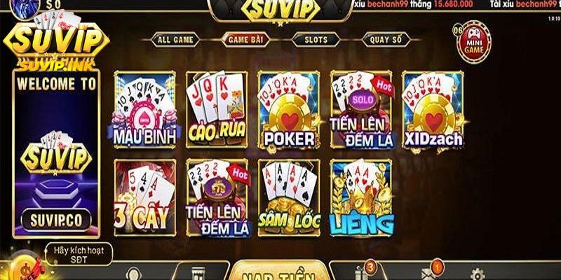 Giới thiệu về sảnh trò chơi suvip
